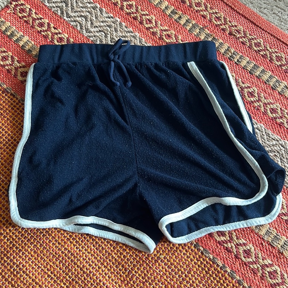 Navy blue sweatshorts, size small.